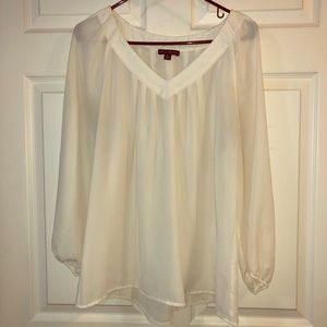Cream long sleeve blouse